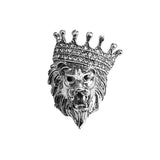 Vintage Lion Head Brooch Crystal Crown Lapel Pin Men Women Jewelry