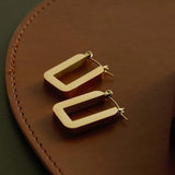 Vintage Stainless Steel 18k Plated Geometric Hoop Earrings