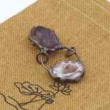 Antique Brass Double Layer Raw Gemstone Druzy Pendant