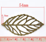 Antique Bronze Leaf Charm Pendants for DIY Necklace Jewelry, 100PCs