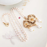 Vintage Chain Necklace Ruyi Simulated Pearl Pendant Hanfu Accessory