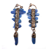 Antique Copper Natural Kyanite Stone Pendant Charms for DIY Jewelry
