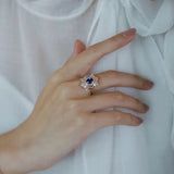 Vintage Antique Yellow Sapphire Cocktail Ring for Women