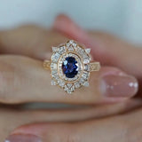 Vintage Antique Yellow Sapphire Cocktail Ring for Women