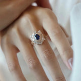 Vintage Antique Yellow Sapphire Cocktail Ring for Women