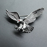 Vintage Antique Silver Flying Eagle Brooch Men Boys Suit Scarf Accessory