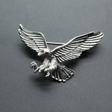 Vintage Antique Silver Flying Eagle Brooch Men Boys Suit Scarf Accessory