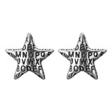 Vintage Antique Silver Star Earrings 925 Sterling Small Pentagram