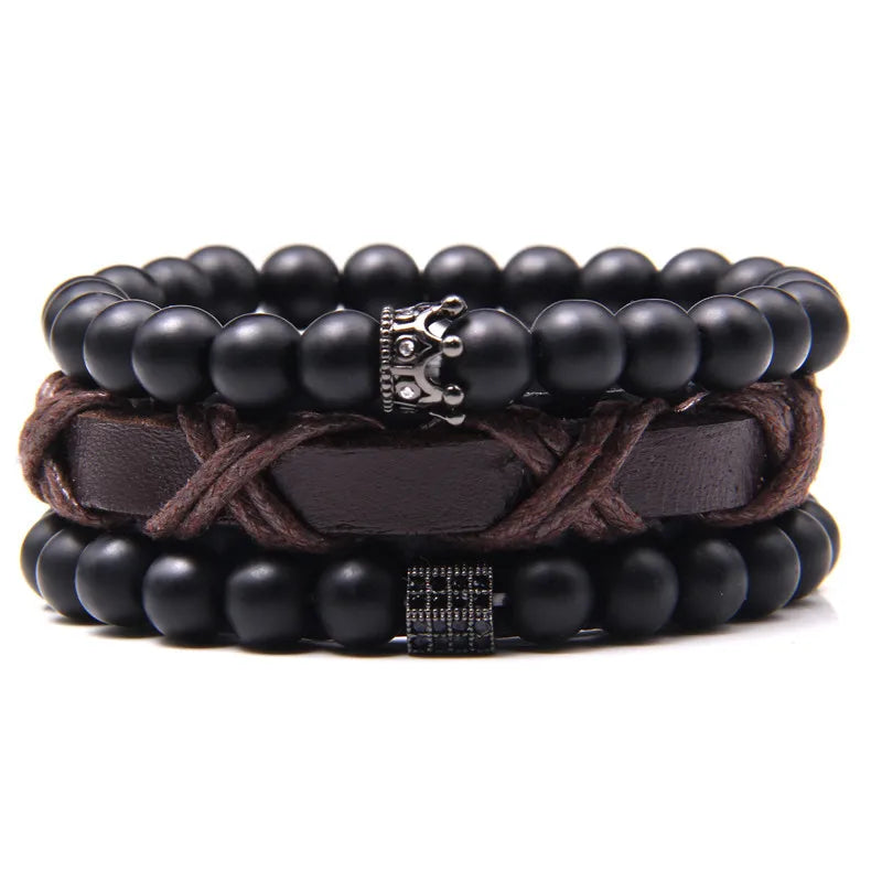 Vintage Arrow Braided Leather Bracelet for Men
