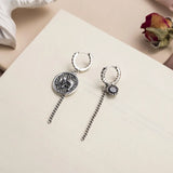 Vintage Asymmetric Elephant Silver Hoop Earring