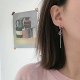 Vintage Asymmetric Elephant Silver Hoop Earring