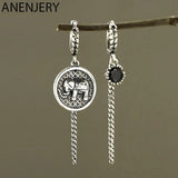 Vintage Asymmetric Elephant Silver Hoop Earring