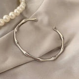 Adjustable Vintage Bamboo Bracelet Titanium Steel Plated 18k