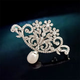 Vintage Banquet Crown Brooch Hollow Cloud Pearl Broochpins