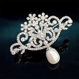 Vintage Banquet Crown Brooch Hollow Cloud Pearl Broochpins