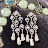 Baroque Freshwater Pearls Earrings 925 Sterling Silver Tassel Long Dangle