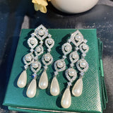 Baroque Freshwater Pearls Earrings 925 Sterling Silver Tassel Long Dangle