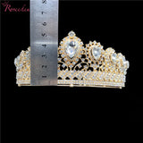 Baroque Silver Tiara Bride Crystal Rhinestone Crown Wedding Prom Hair Jewelry