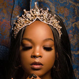 Vintage Baroque Crystal Tiara Bride Headpiece Wedding Hair Jewelry