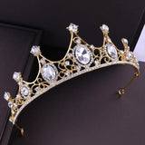 Vintage Baroque Emerald Crystal Tiara Crown Hair Jewelry Wedding Bridal