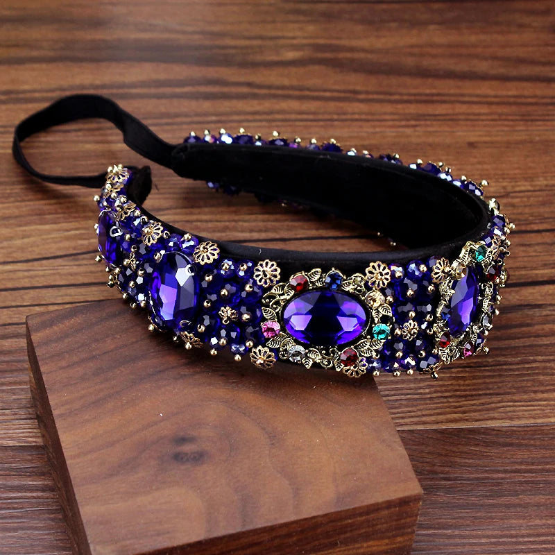 Royal Crystal Bride Headband Rhinestone Hairband Wedding Hair Jewelry
