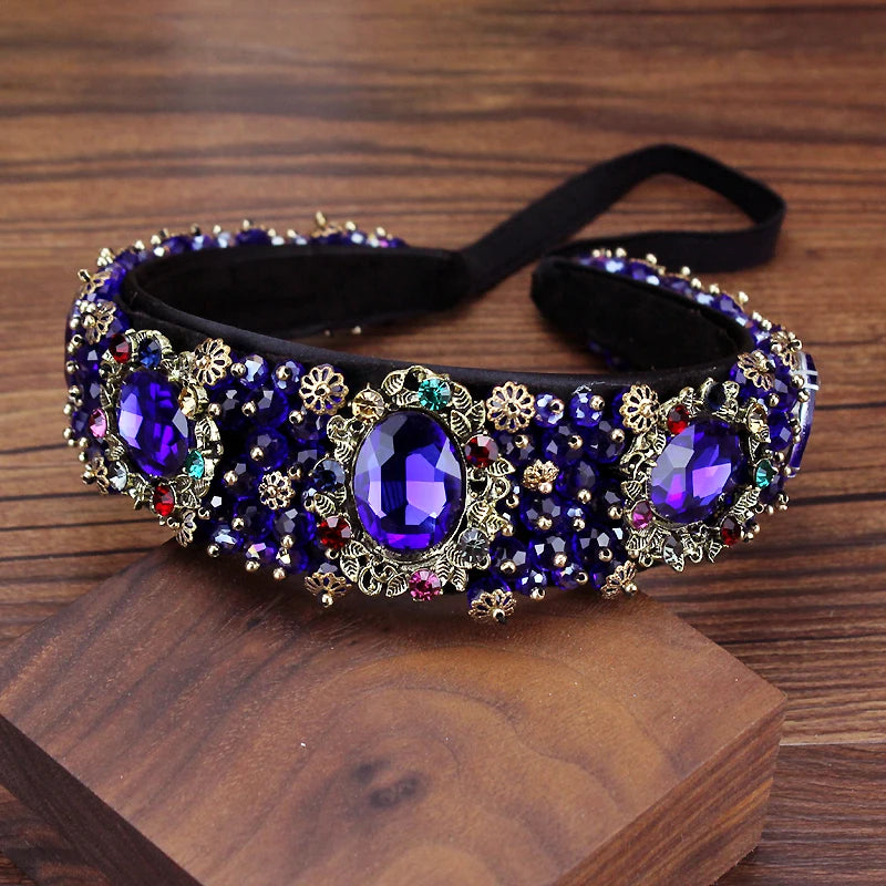 Royal Crystal Bride Headband Rhinestone Hairband Wedding Hair Jewelry