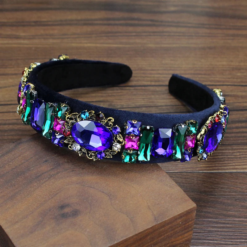 Royal Crystal Bride Headband Rhinestone Hairband Wedding Hair Jewelry