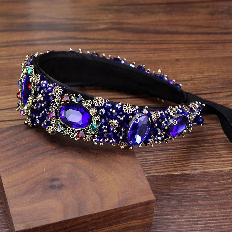 Royal Crystal Bride Headband Rhinestone Hairband Wedding Hair Jewelry
