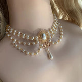 Vintage Baroque Multi-layer Pearl Tassel Beaded Necklace