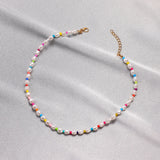Boho Baroque Pearl Necklace Colorful Beaded Choker