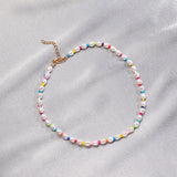 Boho Baroque Pearl Necklace Colorful Beaded Choker