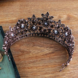 Vintage Baroque Red Crystal Tiara Crown for Women
