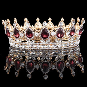 Vintage Baroque Queen King Tiara Crown Headdress