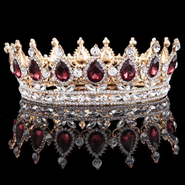 Vintage Baroque Queen King Tiara Crown Headdress