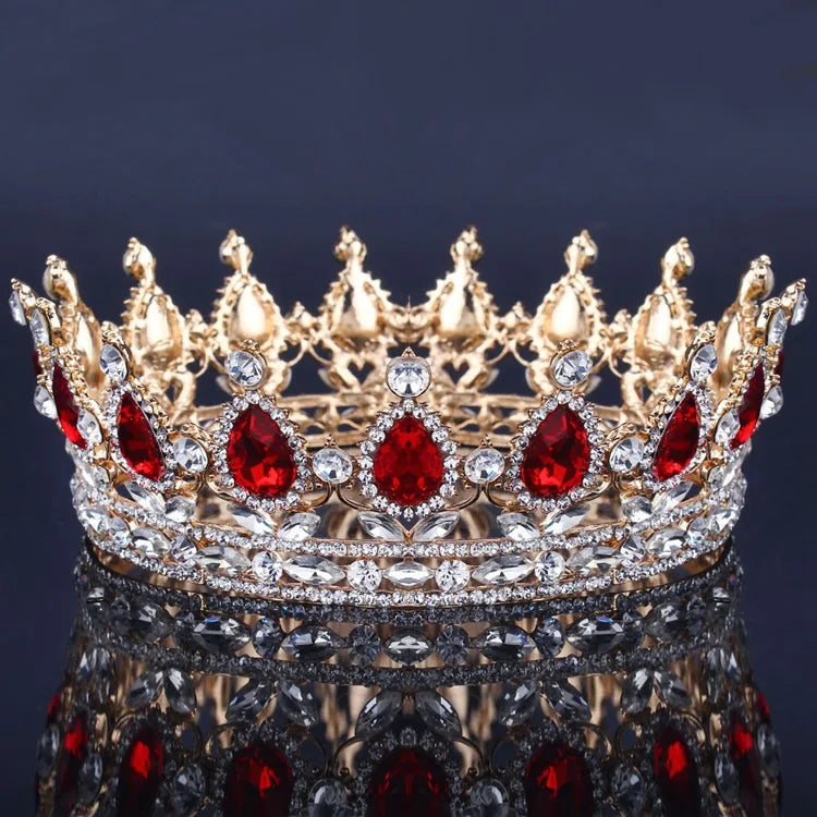 Vintage Baroque Queen King Tiara Crown Headdress