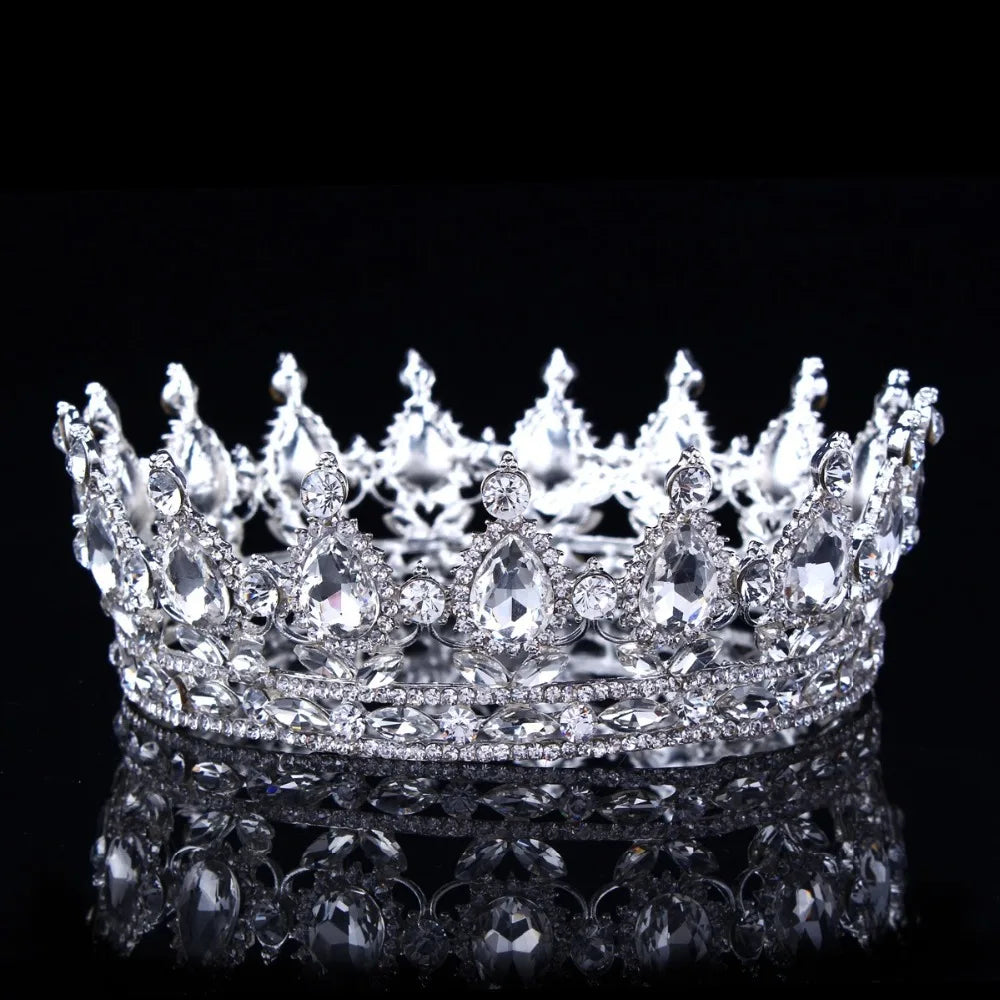 Vintage Baroque Queen King Tiara Crown Headdress