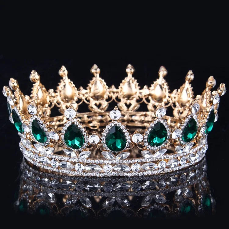 Vintage Baroque Queen King Tiara Crown Headdress