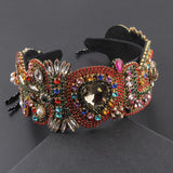 Vintage Baroque Rhinestone Geometric Tassel Headband