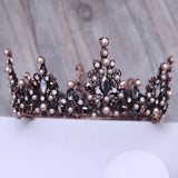 Vintage Beads Tiara Crown for Women Christmas Party Hair Jewelry