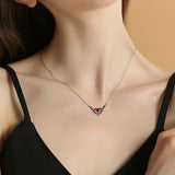 Vintage Bat Choker Pendant Necklace Halloween Witch Jewelry