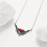 Vintage Bat Choker Pendant Necklace Halloween Witch Jewelry