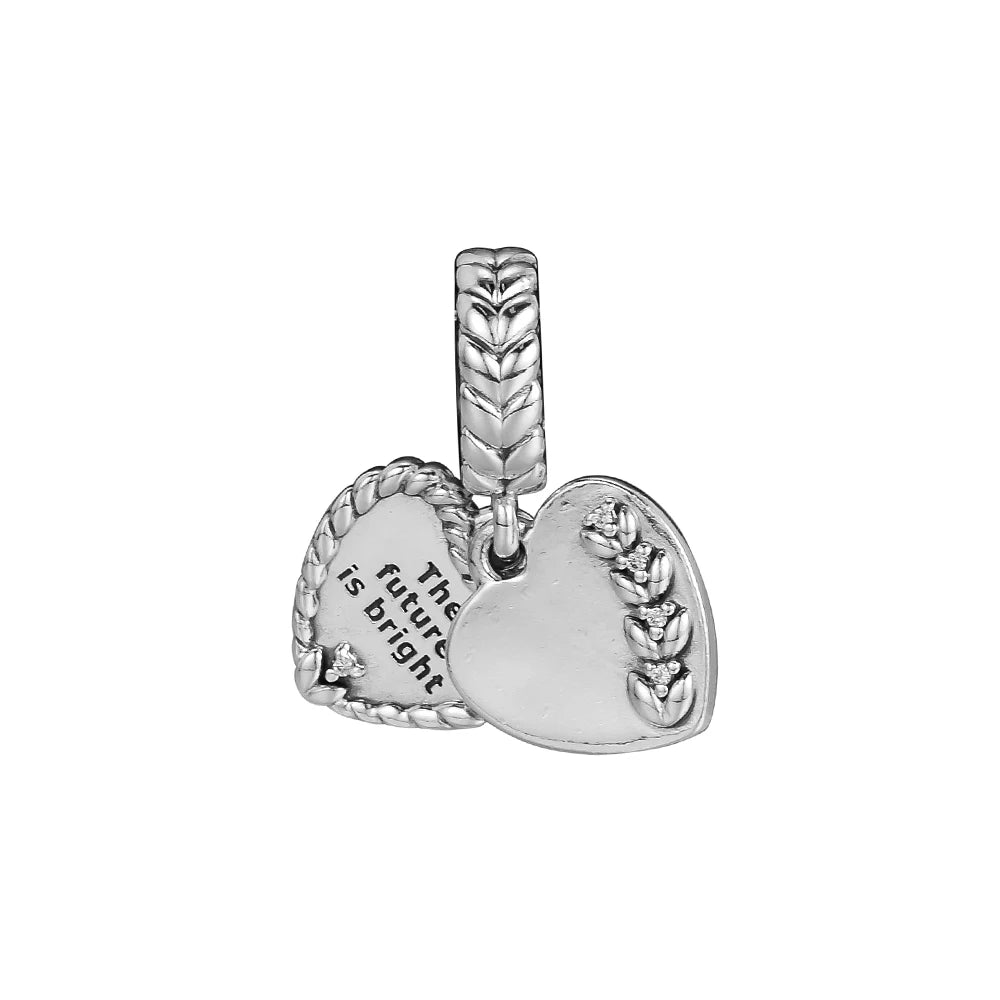 Vintage Heart Seeds Charms for Bracelets DIY - Silver 925 Beads