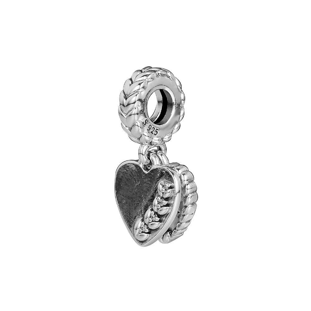 Vintage Heart Seeds Charms for Bracelets DIY - Silver 925 Beads