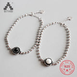 Vintage Silver Bracelet Freshwater Pearl Agate Women Jewelry