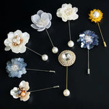 Vintage Bee Rhinestone Pearl Flower Brooch Crystal Jewelry Pin