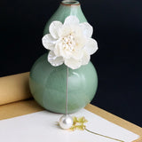 Vintage Bee Rhinestone Pearl Flower Brooch Crystal Jewelry Pin