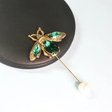 Vintage Bee Rhinestone Pearl Flower Brooch Crystal Jewelry Pin