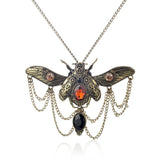 Vintage Beetle Pendant Steampunk Necklace