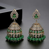 Vintage Crystal Zircon Tassel Dangle Earrings Indian Dubai Bollywood Jhumka