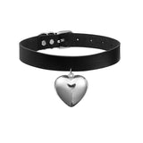 Vintage Leather Heart Choker Necklace for Women
